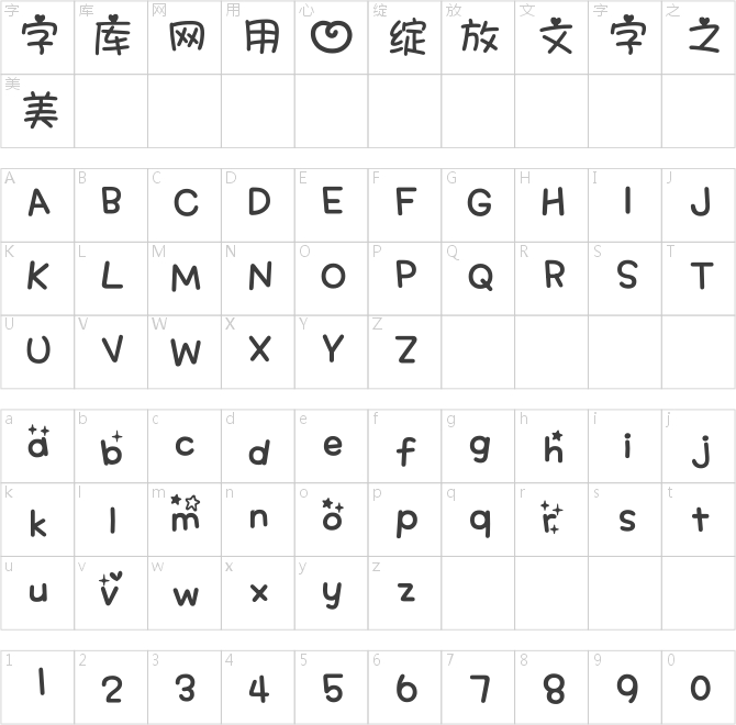 最新版心形中文甜妞體智能機專用