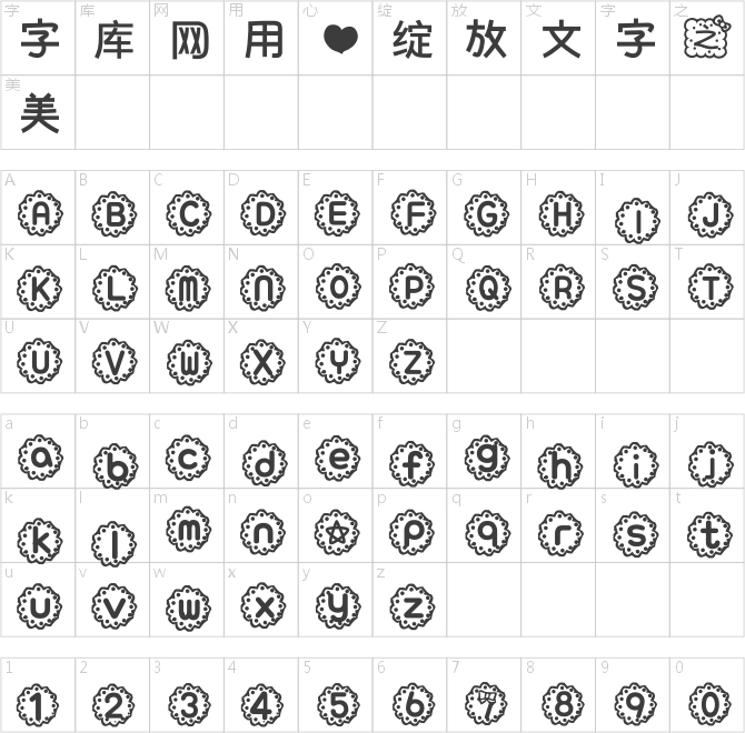萌妹愛蕾絲智能機中文字體