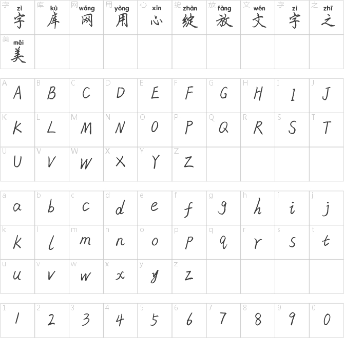 米開幽瀾楷書拼音體