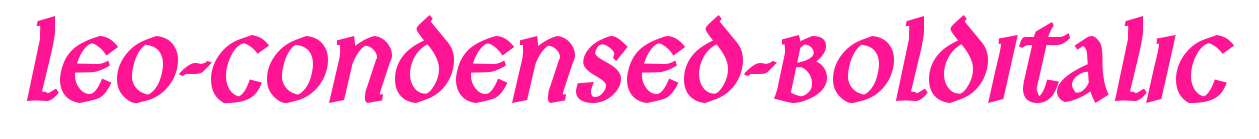 Leo-Condensed-BoldItalic預覽圖片
