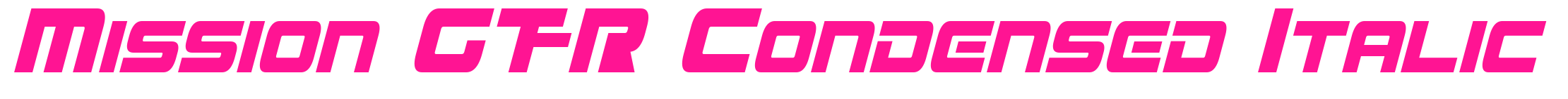 Mission GT-R Condensed Italic預覽圖片