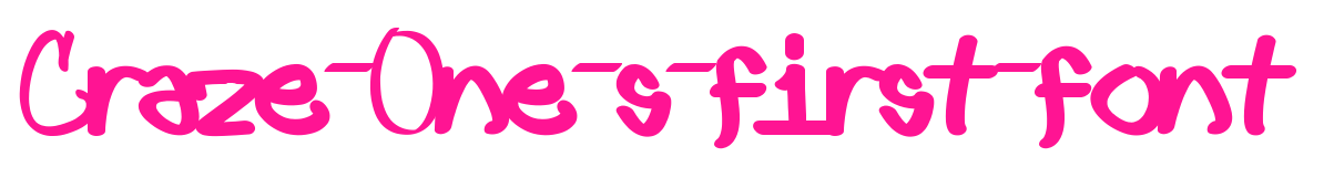 Craze-One-s-first-font預(yù)覽圖片
