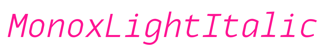 MonoxLightItalic預(yù)覽圖片