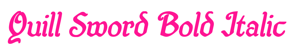 Quill Sword Bold Italic預覽圖片