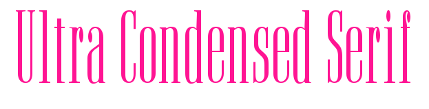 Ultra Condensed Serif預覽圖片